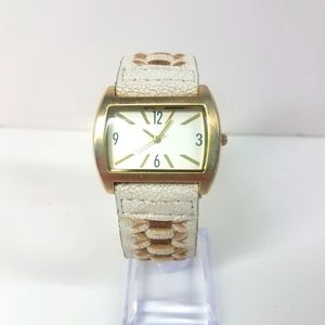 Vintage Style Ivory Tan Braided Watch